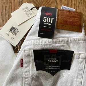 White Levi 501 jeans. New with tags. Purchased a few months ago